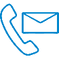 A blue line drawing of a phone and envelope

Description automatically generated